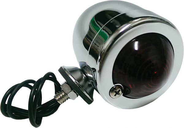 HARDDRIVE CHROME BULLET MARKER LIGHT RED LENS SINGLE FILAMENT 201036