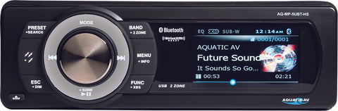 AQUATIC AV BLUETOOTH USB/MP3 MEDIA PLAYER SIRIUS/XM READY AQ-MP-5UBT-HS