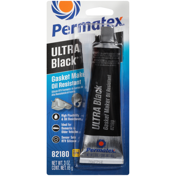 PERMATEX ULTRA BLACK HI-TEMP RTV SILICONE GASKET MAKER 3.35 OZ 82180