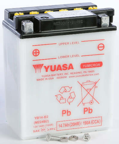YUASA BATTERY YB14-B2 CONVENTIONAL YUAM224B2IND