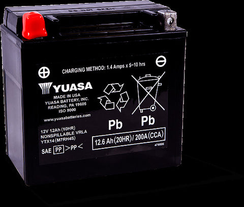 YUASA BATTERY YTX14 SEALED FACTORY ACTIVATED YUAM7RH4S