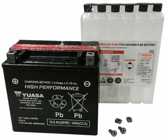 YUASA BATTERY YTX14H-BS MAINTENANCE FREE YUAM6RH4H