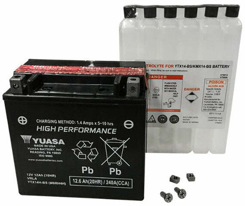 YUASA BATTERY YTX14H-BS MAINTENANCE FREE YUAM6RH4H