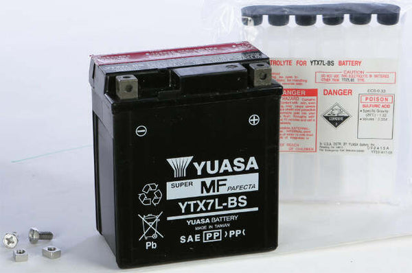 YUASA BATTERY YTX7L-BS MAINTENANCE FREE YUAM327BS