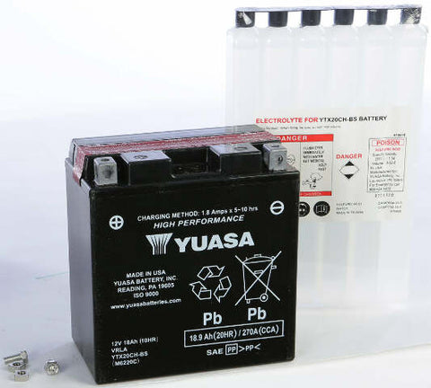 YUASA BATTERY YTX20CH-BS MAINTENANCE FREE YUAM6220C