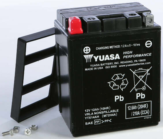 YUASA BATTERY YTX14AH SEALED FACTORY ACTIVATED YUAM72H4A