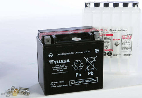 YUASA BATTERY YTX14L-BS MAINTENANCE FREE YUAM3RH4L