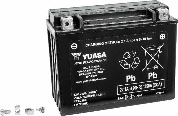 YUASA BATTERY YTX24HL SEALED FACTORY ACTIVATED YUAM7250H