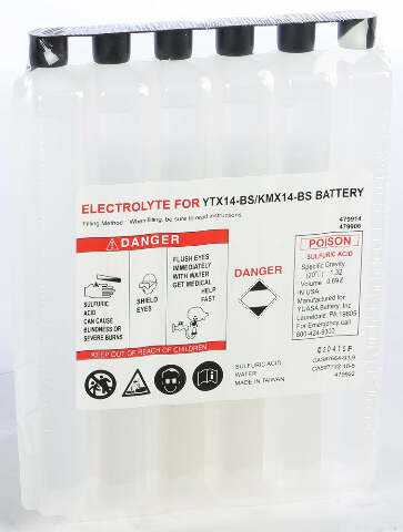 YUASA ELECTROLYTE PACK YTX14-BS EA/ ACID PACK YTX14-BS 479914
