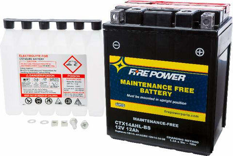 FIRE POWER BATTERY CTX14AHL-BS MAINTENANCE FREE CTX14AHL-BS