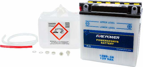 FIRE POWER BATTERY W/ACID 12N9-3A 12V 12N9-3A
