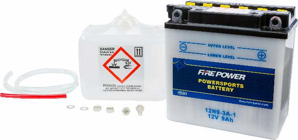 FIRE POWER BATTERY W/ACID 12N9-3A-1 12V 12N9-3A-1