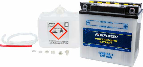 FIRE POWER BATTERY W/ACID 12N9-3A-1 12V 12N9-3A-1
