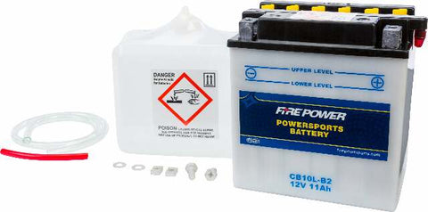 FIRE POWER BATTERY W/ACID CB10L-B2 12V HEAVY DUTY CB10L-B2