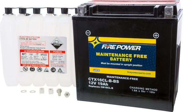 FIRE POWER BATTERY CTX16CL-B-BS MAINTENANCE FREE CTX16CL-B-BS