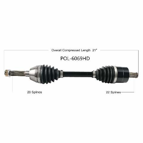 OPEN TRAIL HD 2.0 AXLE FRONT POL-6069HD