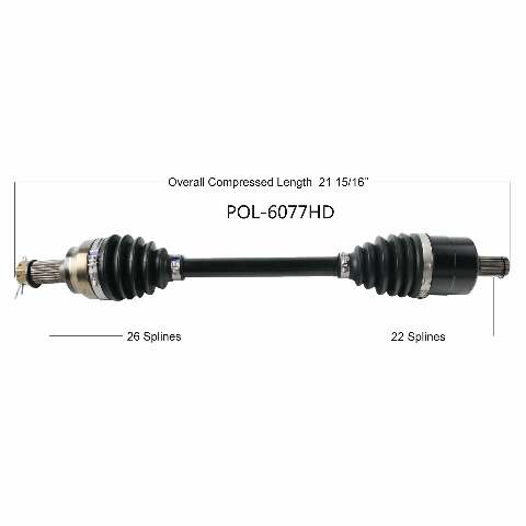 OPEN TRAIL HD 2.0 AXLE FRONT POL-6077HD
