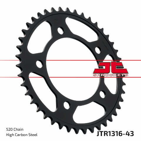 JT REAR SPROCKET STEEL 43T-520 HON JTR1316.43