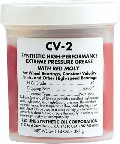 RED LINE CV-2 GREASE W/MOLY 14OZ JAR 80401