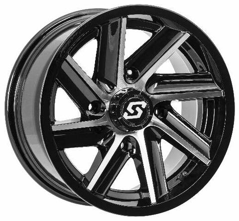 SEDONA CHOPPER WHEEL 14X7 4/137 5+2 (+10MM) BLK/MACHINED A85M-47037-52S