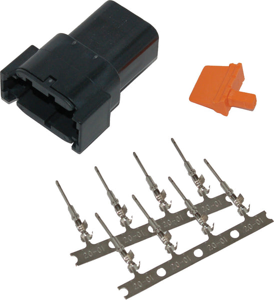 NAMZ CUSTOM CYCLE PRODUCTS DEUTSCH DTM 8-PIN BLK RECEPTCL W/8 TRMNLS/WDGLCK HD74108-98BK MDR-8B