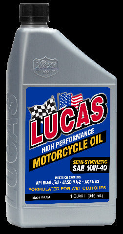 LUCAS SEMI-SYNTHETIC HIGH PERFORMANCE OIL 10W-40 1QT 10710
