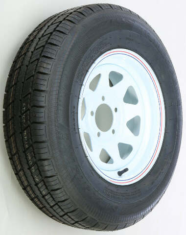 AWC TRAILER TIRE AND WHEEL ASSEMBLY WHITE TA2046012-71R205C-A