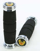 EMGO ROADHAWK GRIPS BLACK W/CHROME END CAP 7/8