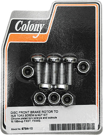 COLONY MACHINE BRAKE ROTOR HARDWARE FRONT TORX SCREW KIT 8794-10