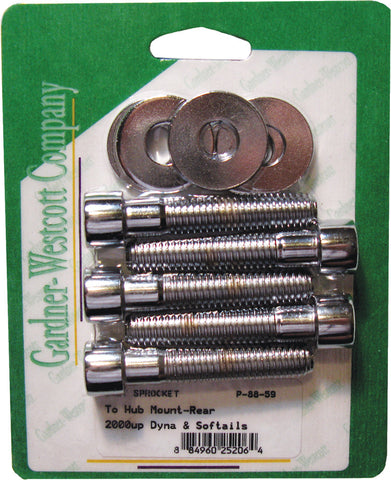 GARDNERWESTCOTT PULLEY BOLTS POLISHED FXD/FLST00-06/ FLH/FLT04-06 P-88-59