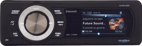 AQUATIC AV BLUETOOTH USB/MP3 MEDIA PLAYER UNIVERSAL HARDWIRE AQ-MP-5UBT-S