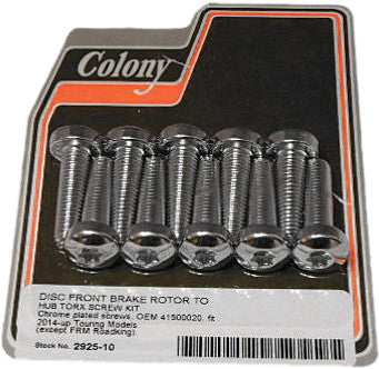COLONY MACHINE BRAKE ROTOR HARDWARE TORX SCREW KIT 14-UP TOURING 2925-10