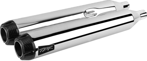 TBR COMP S SLIP-ON TOURING M8 CHROME W/CARBON END CAP 005-4550499D