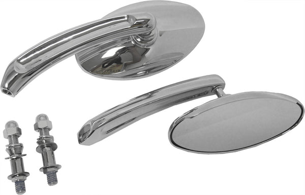 HARDDRIVE MIRRORS CHROME OVAL CHROME 18-242