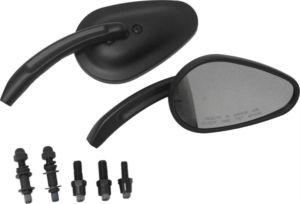 HARDDRIVE MIRRORS BLACK TAPERED BLACK 18-159