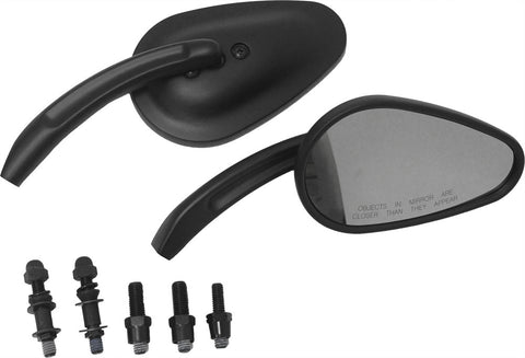 HARDDRIVE MIRRORS BLACK TAPERED BLACK 18-159