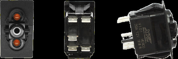 XTC POWER PRODUCTS DASH SWITCH BODY SINGLE ACC AMBER/AMBER SW11-AA000000