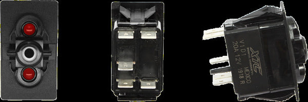 XTC POWER PRODUCTS DASH SWITCH BODY SINGLE ACC RED/RED SW11-RR000000
