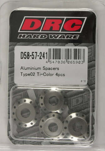DRC ALUMINUM SPACERS TYPE 2 TITANIUM M6X12MM 4/PK D58-57-241