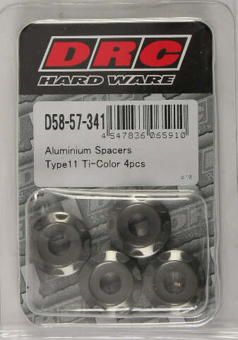 DRC ALUMINUM SPACERS TYPE 11 TITANIUM M6X12MM 4/PK D58-57-341