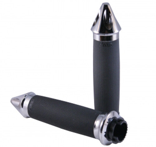 AVON CUSTOM CONTOUR GRIPS SPIKE CHROME MT-CC-85-CH-SPK