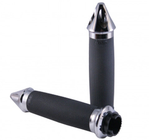 AVON CUSTOM CONTOUR GRIPS SPIKE CHROME MT-CC-85-CH-SPK