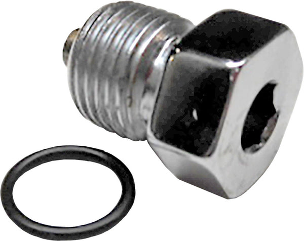 COLONY MACHINE TRANS DRAIN PLUG CHR OVERSIZE BIG TWIN 00-UP 9/16-18 THREAD 2807-1