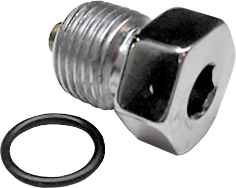 COLONY MACHINE TRANS DRAIN PLUG CHR OVERSIZE BIG TWIN 00-UP 9/16-18 THREAD 2807-1