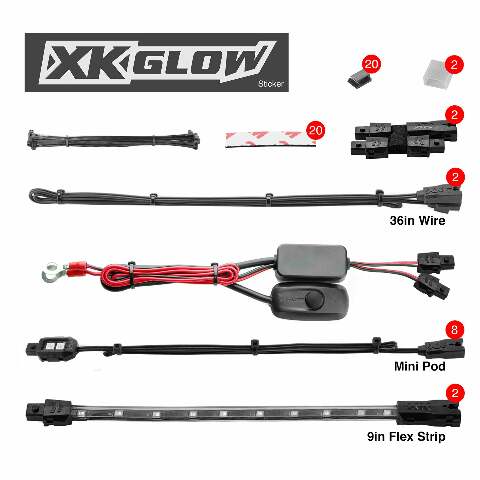XK GLOW AMBER LED STRIP 10PC KIT XK034001-A