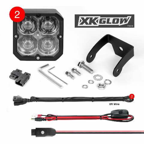 XK GLOW 20W RGB POD LIGHTS SPOT BEAM PR XK065001-S-KIT