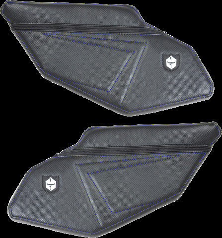 PRO ARMOR STOCK REAR DOOR KNEE PADS WITH STORAGE BLUE STITCHING PO P1910Y331BU
