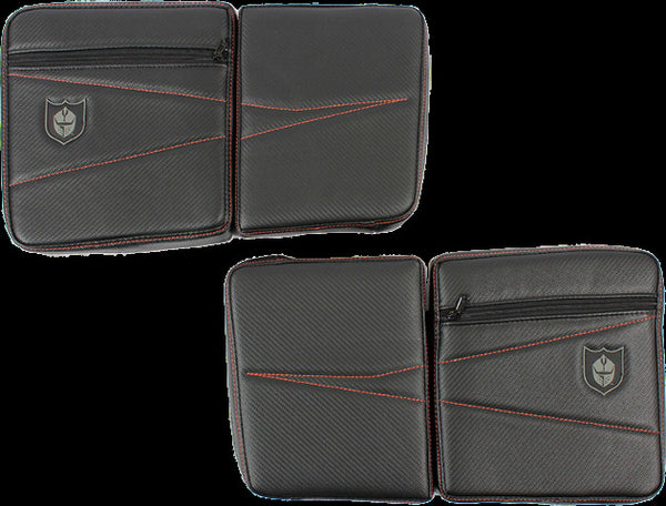 PRO ARMOR REAR DOOR KNEE PADS WITH STORAGE ORANGE STITCHING P144054OR