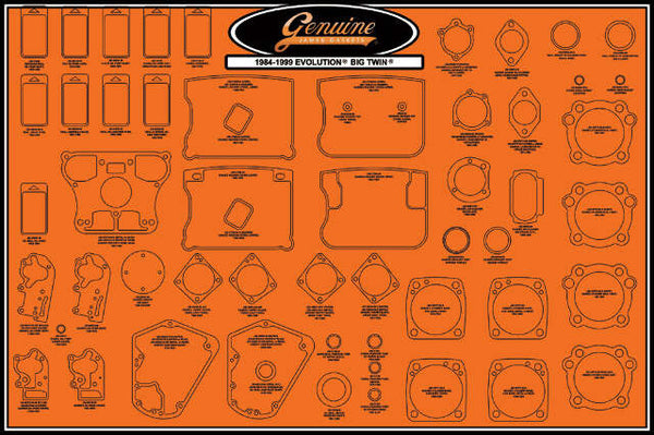 JAMES GASKETS GASKET DISPLAY BOARD BIG TWIN 99000-EVBT