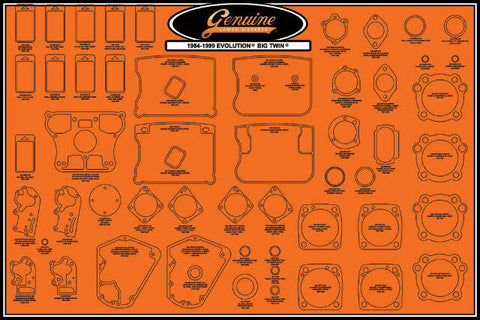 JAMES GASKETS GASKET DISPLAY BOARD BIG TWIN 99000-EVBT